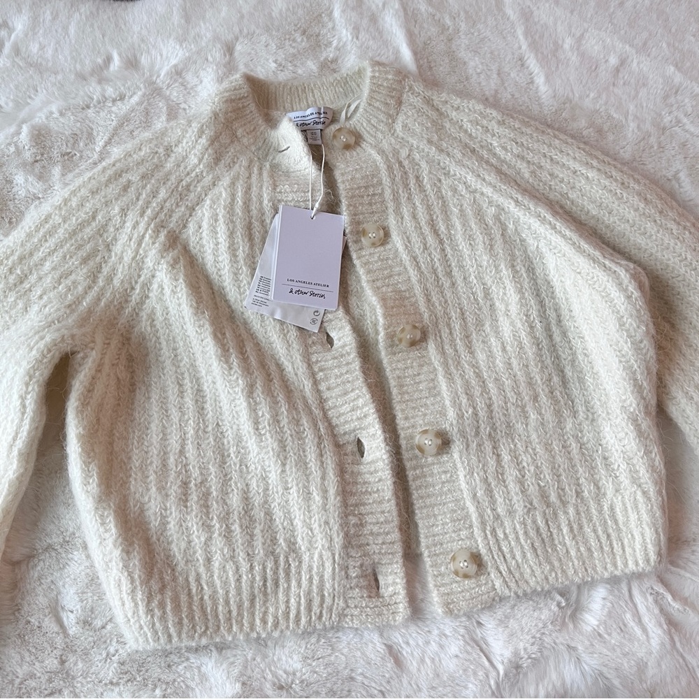 & Other Stories Oversized Fuzzy Rib Knit Cardigan